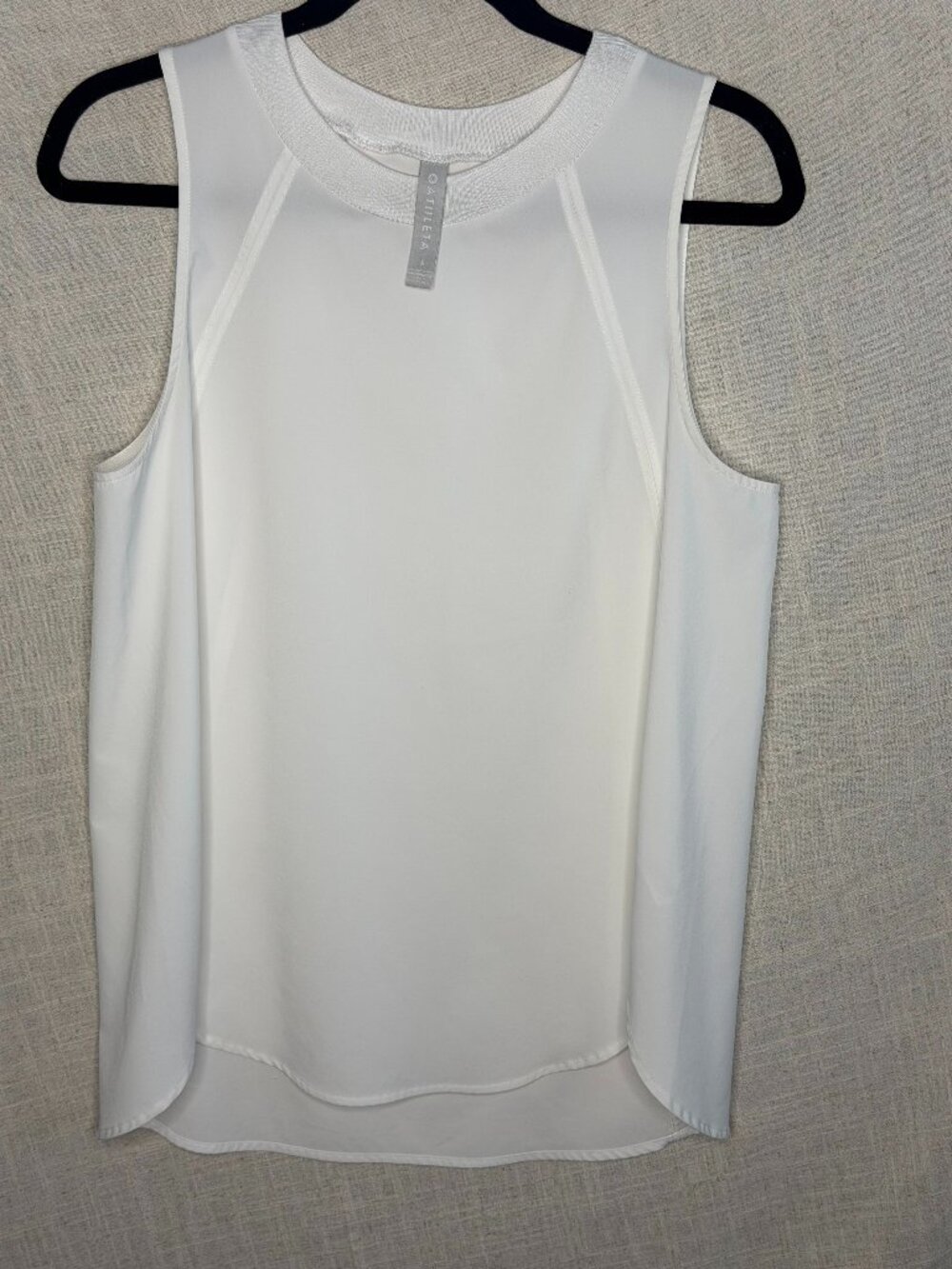 Athleta White Sleeveless High Low Tank Top Size S